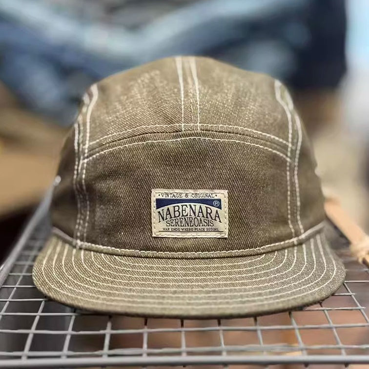 Retro Denim Flip Hat Beret Casual Cap Adjustable Hat