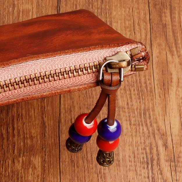 Vintage Zipper Cards Holder Coin Wallet