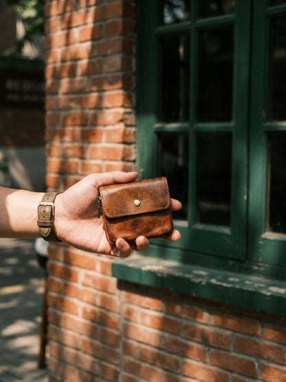 Vintage Leather Cards Holder Coin Wallet