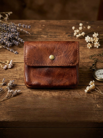 Vintage Leather Cards Holder Coin Wallet