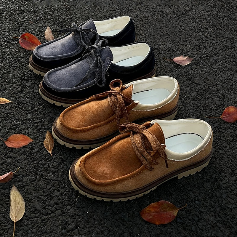 Retro Suede Lace-up Warm Shoes