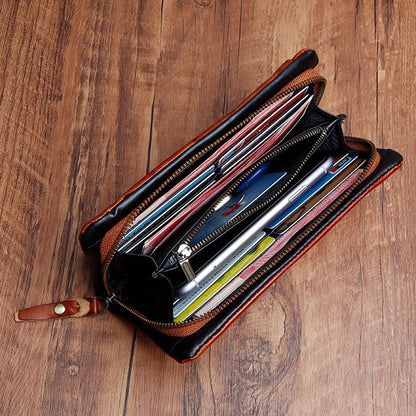 Vintage Handmade Genuine Leather Wallet Multi-card Slots Wallet