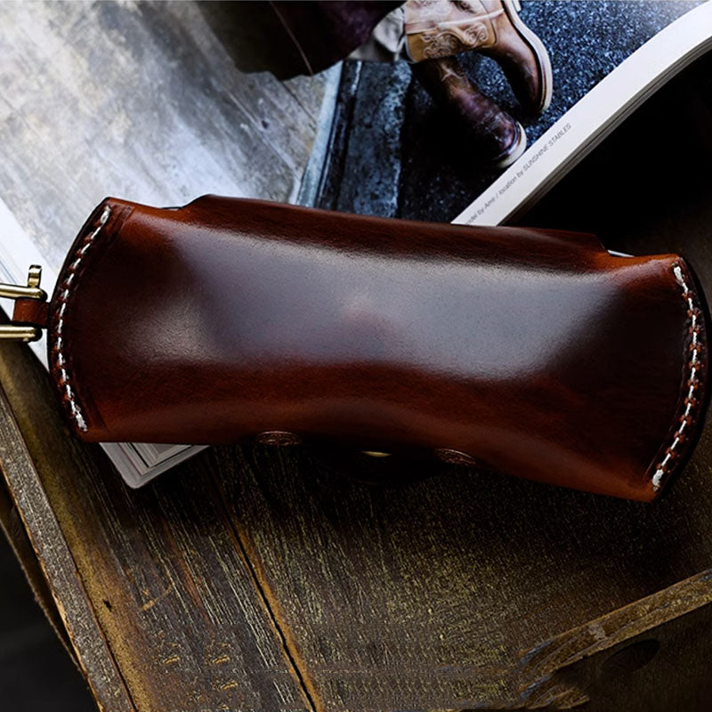 Vintage Tanned Leather Glasses Case