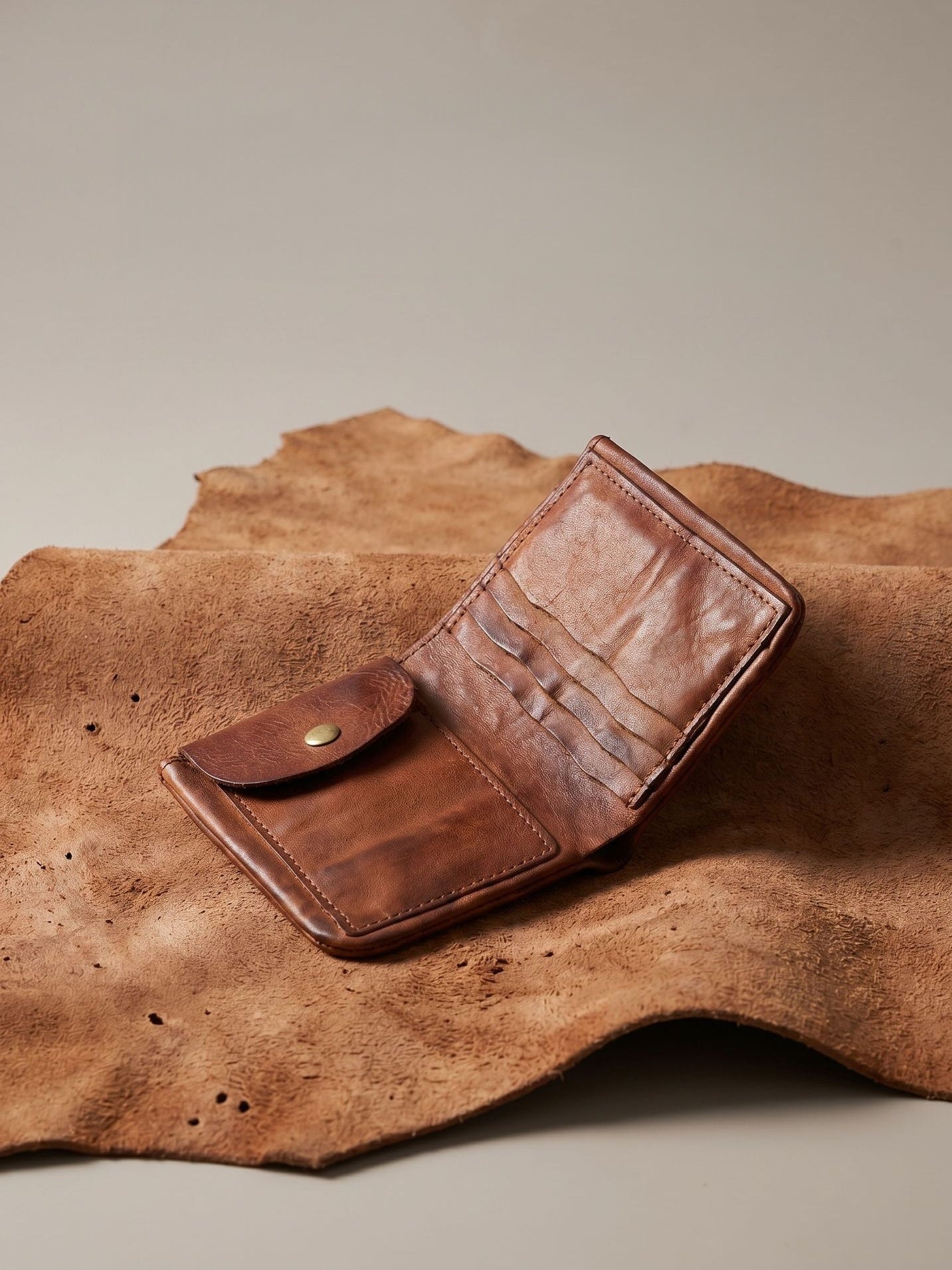 Retro Handmade Tanned Leather Wallet