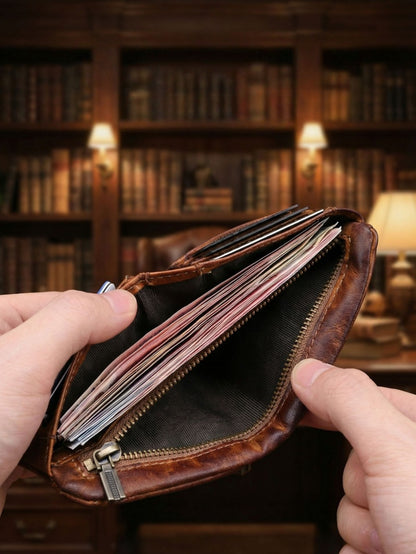 Retro Leather Handmade Short Wallets