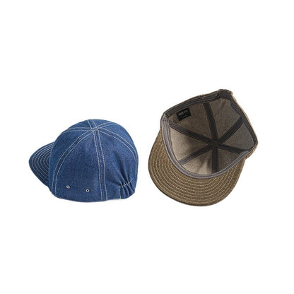 Retro Denim Flip Hat Beret Casual Cap Adjustable Hat
