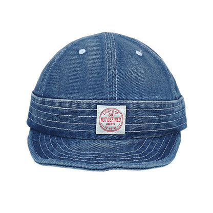 Retro Denim Flip Hat Beret Casual Cap Adjustable Hat