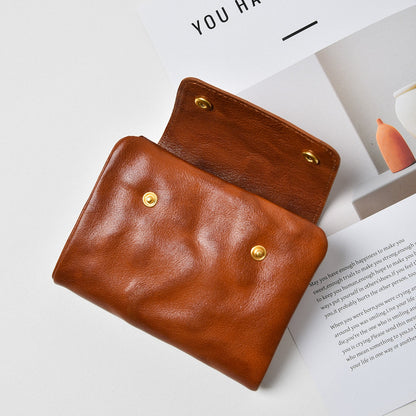 Retro Handmade Leather Short Wallet