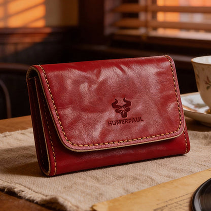 Vintage Leather Handmade Card Wallet