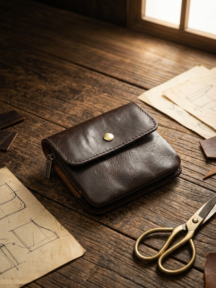 Vintage Leather Cards Holder Coin Wallet