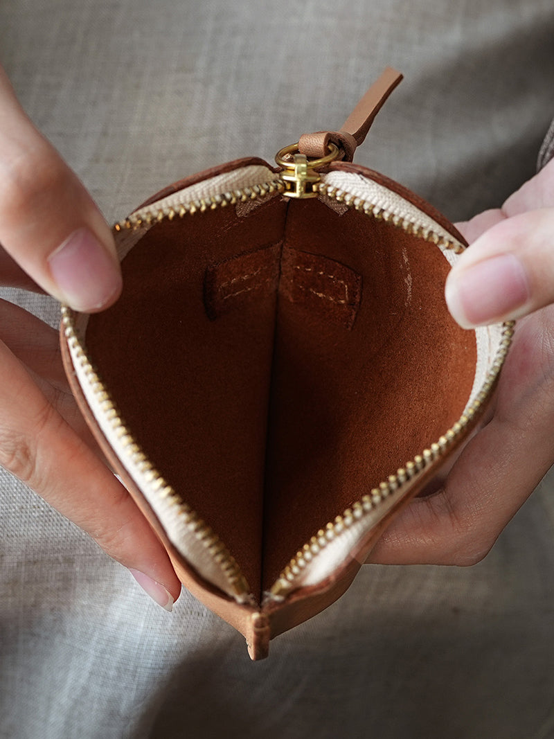 Retro Leather Coin Purse Zipper Wallet