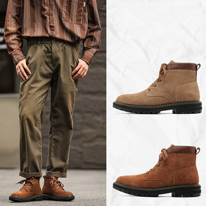 Retro Lacing Anti-slip Suede Boots