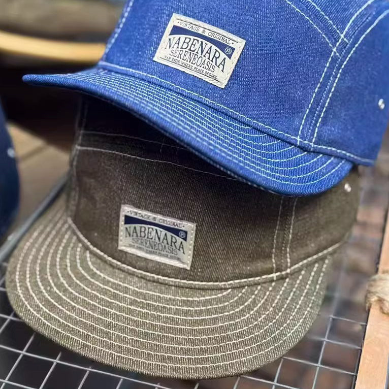 Retro Denim Flip Hat Beret Casual Cap Adjustable Hat