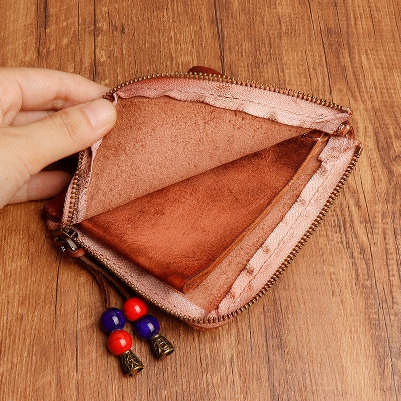 Vintage Zipper Cards Holder Coin Wallet