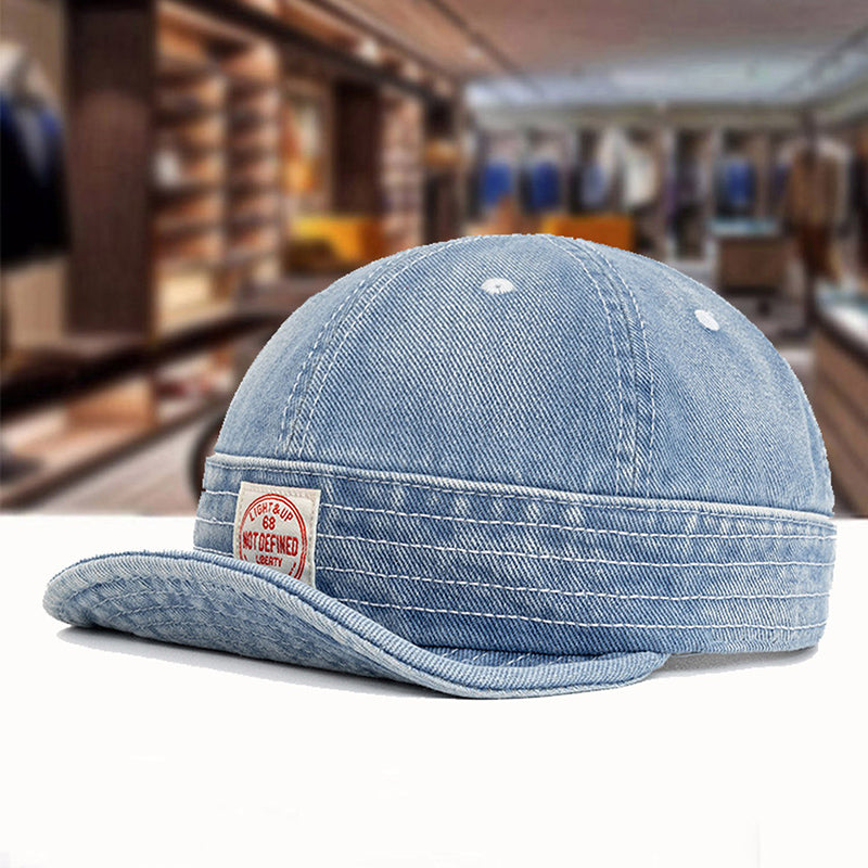 Retro Denim Flip Hat Beret Casual Cap Adjustable Hat