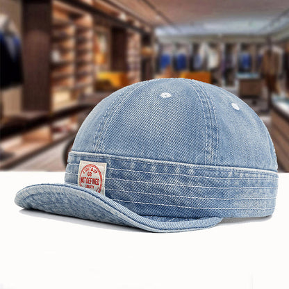 Retro Denim Flip Hat Beret Casual Cap Adjustable Hat