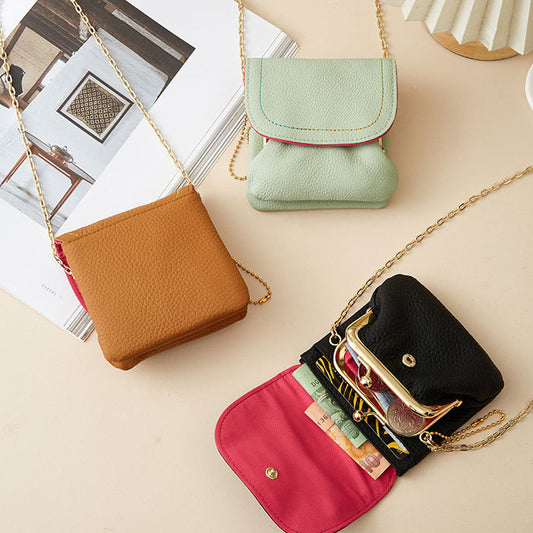 Retro Leather Chain Coin Purse