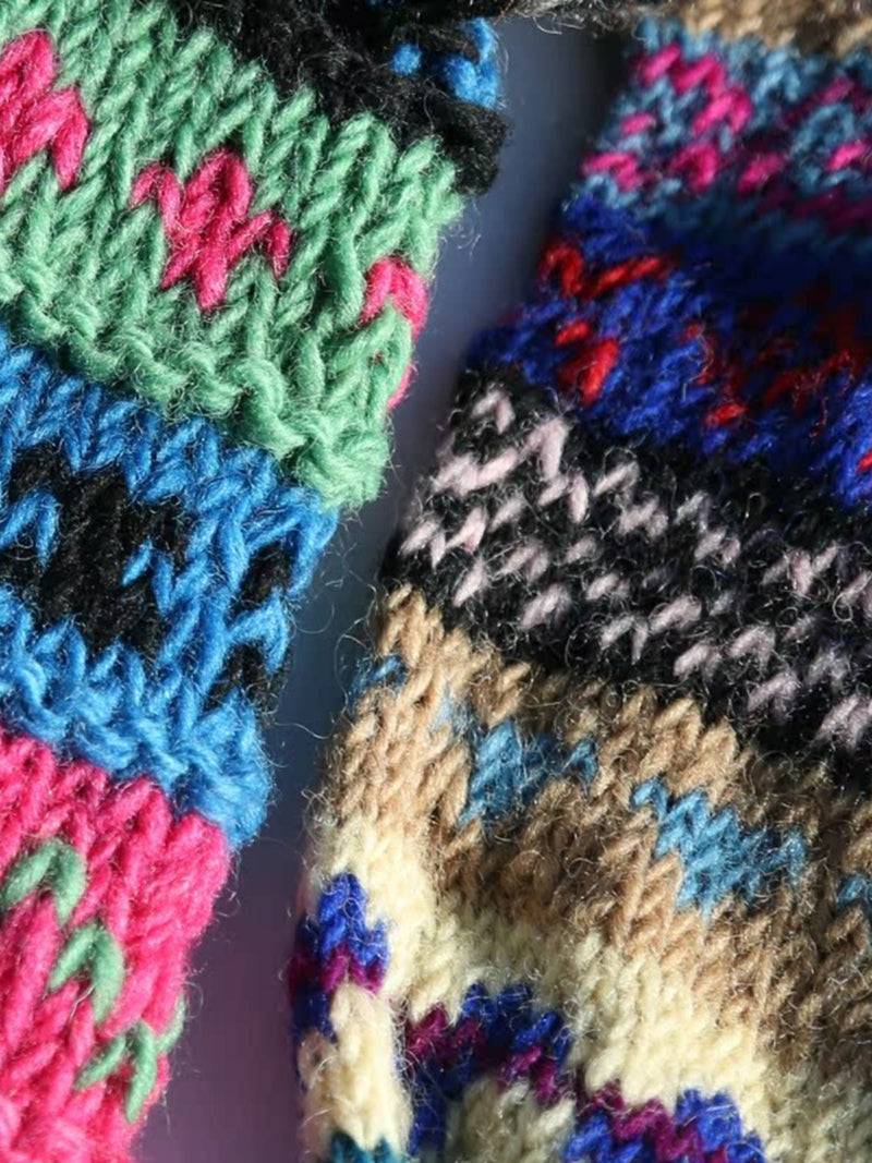 Winter Wool Colorful Mid-calf Socks Ethnic Style Socks