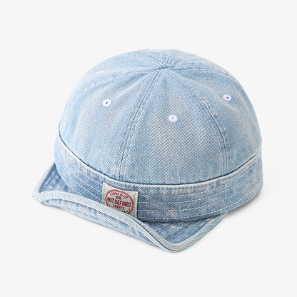 Retro Denim Flip Hat Beret Casual Cap Adjustable Hat