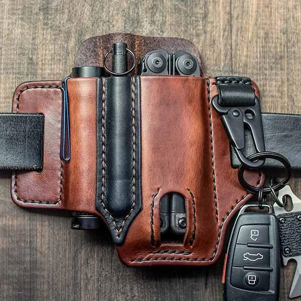 Multifunction Handmade Multitool Sheath  Retro Outdoor Tool Belt Bag