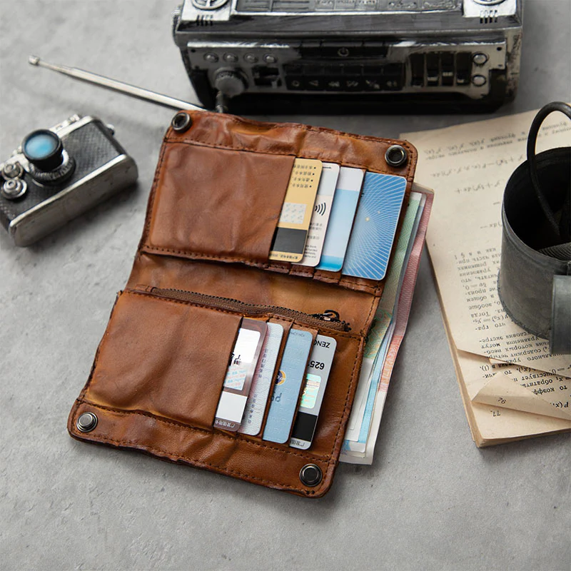 Retro Handmade Leather Wallet Multi-card Slots Wallet