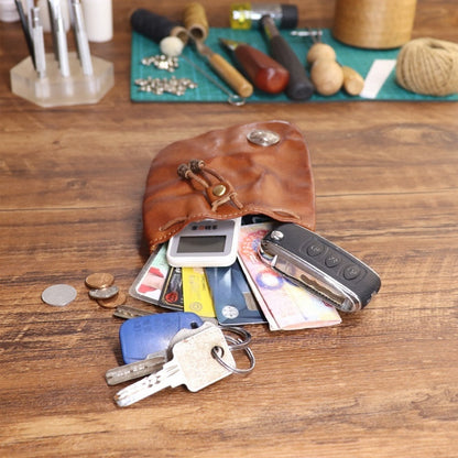 Simple Retro Genuine Leather Coin Purse, Key Pouch, Card Holder, and Storage Bag