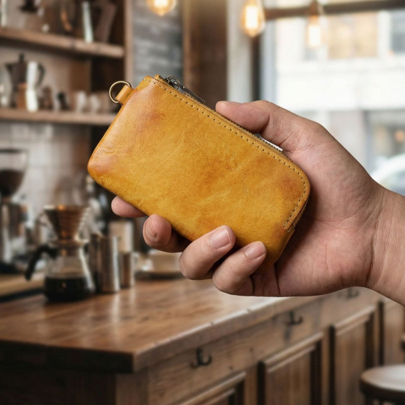 Vintage Leather Handmade Card Wallet