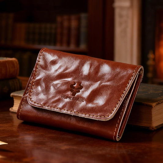 Vintage Leather Handmade Card Wallet