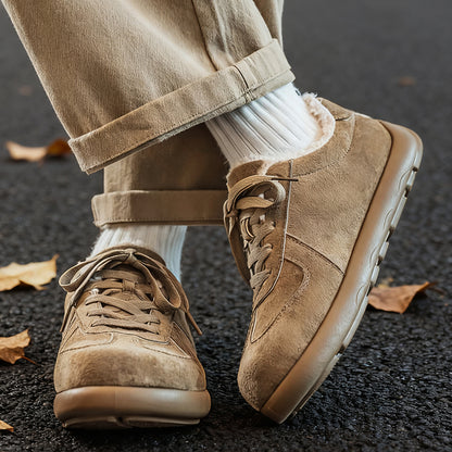 Retro Velvet Thickened Lace-up Warm Shoes