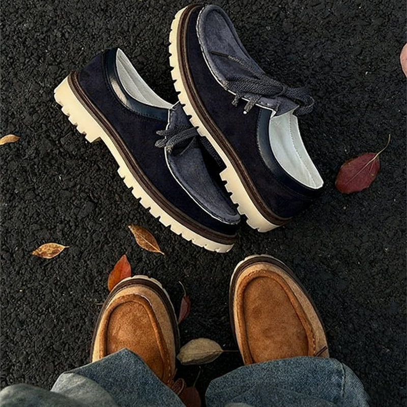 Retro Suede Lace-up Warm Shoes