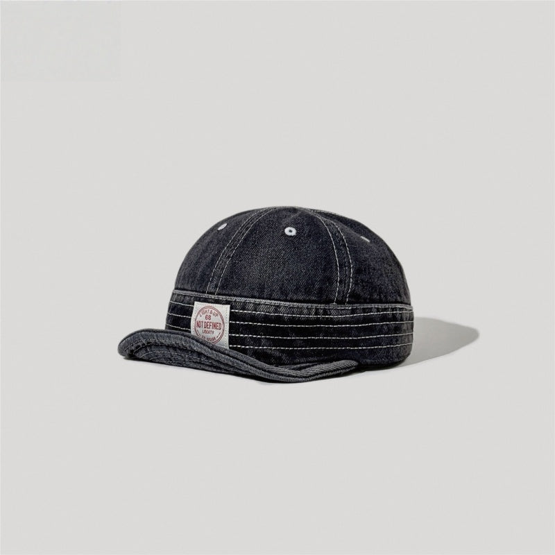 Retro Denim Flip Hat Beret Casual Cap Adjustable Hat