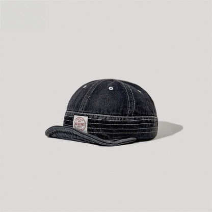 Retro Denim Flip Hat Beret Casual Cap Adjustable Hat