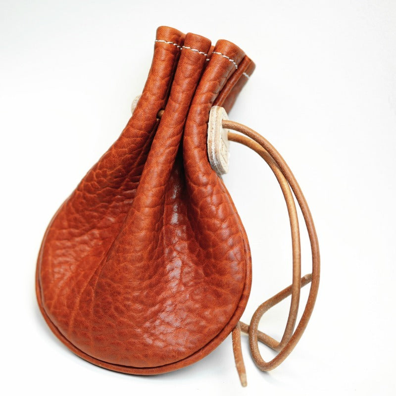 Retro Handmade Leather Coin Wallet Storage Bag