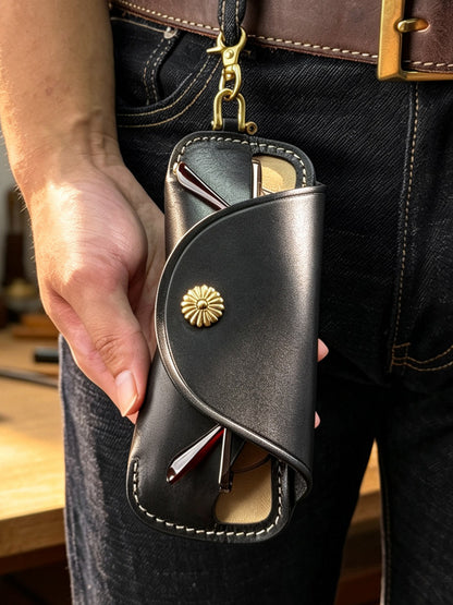 Retro Tanned Leather Glasses Case