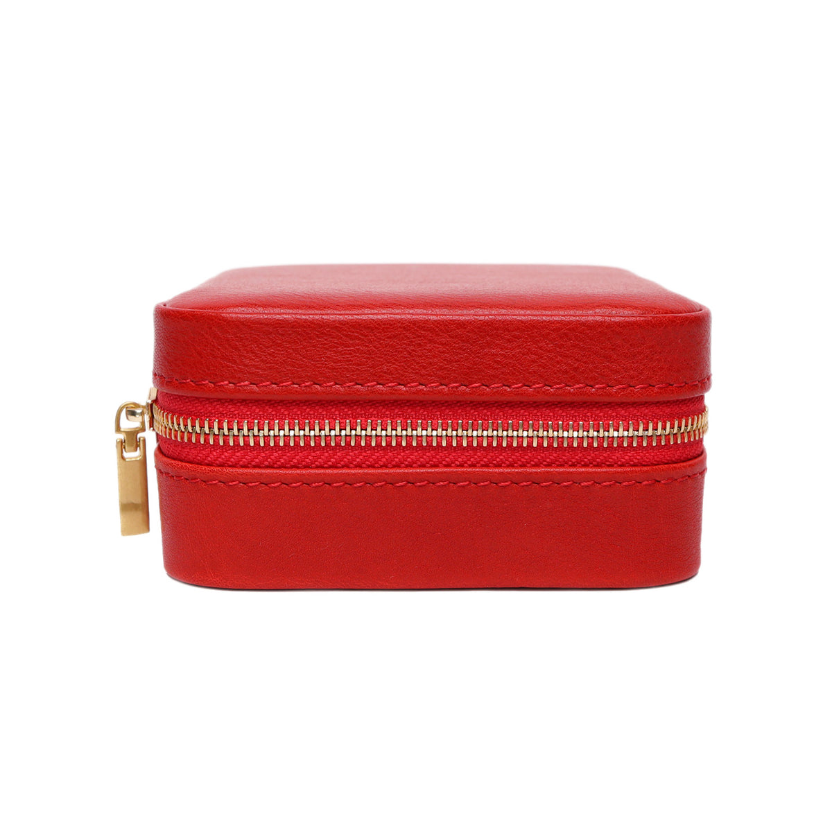 First-layer Waxed Cowhide Leather Portable Necklace Jewelry Box Storage Bag