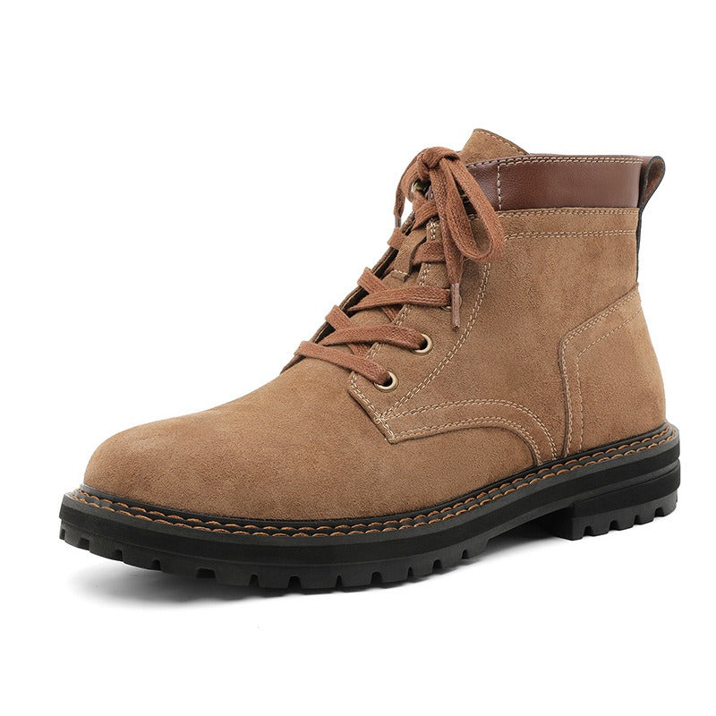 Retro Lacing Anti-slip Suede Boots