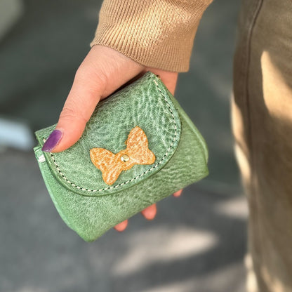 Retro Handmade Leather Coin Wallet Storage Bag