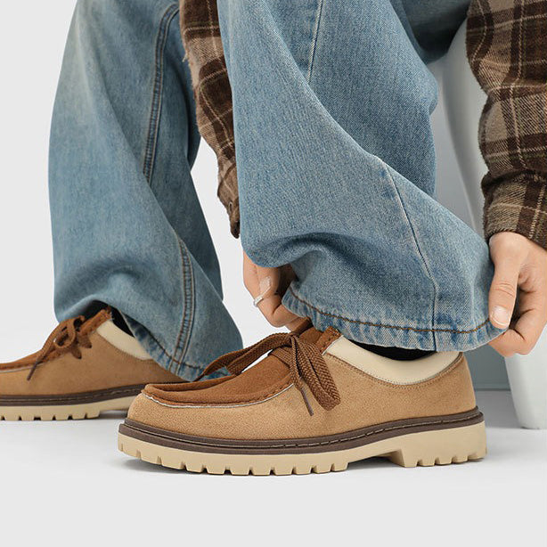 Retro Suede Lace-up Warm Shoes