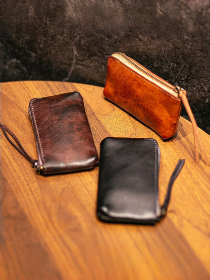 Vintage Zipper Cards Holder Coin Wallet
