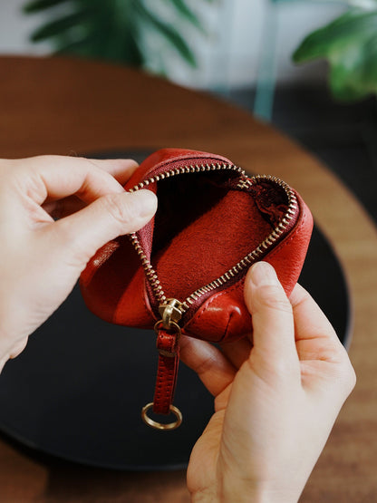 Retro Handmade Leather Coin Wallet Storage Bag