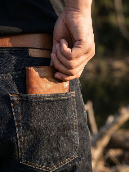 Retro Handmade Tanned Leather Wallet