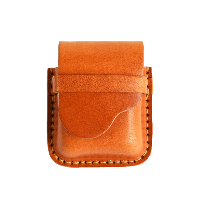 Hand-stitched vegetable tanned cowhide leather lighter protective bag