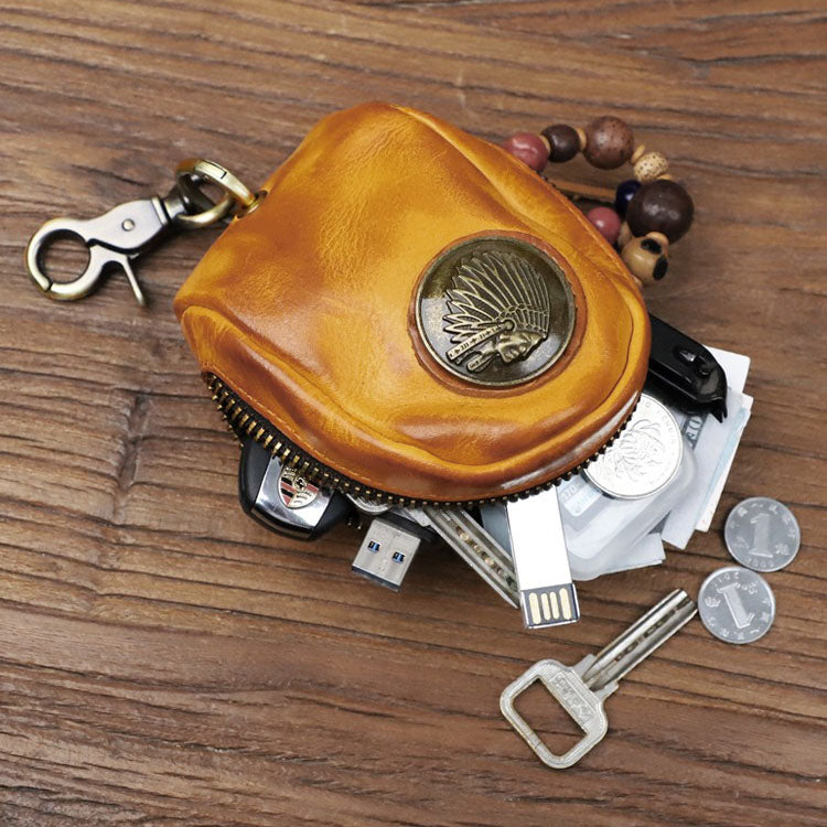 Retro Handmade Leather Coin Bag Storage Bag