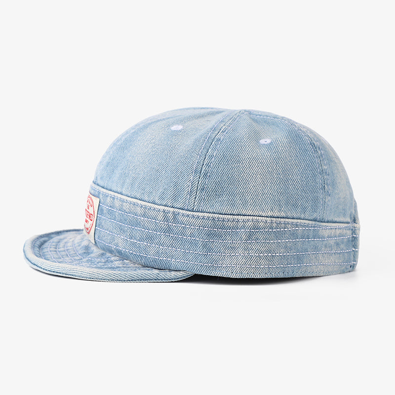 Retro Denim Flip Hat Beret Casual Cap Adjustable Hat