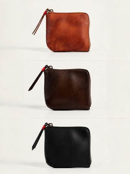 Vintage Zipper Cards Holder Coin Wallet