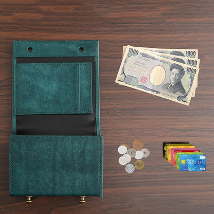 Retro handmade frosted leather wallet for men and women, 3-fold style multifunctional business clutch