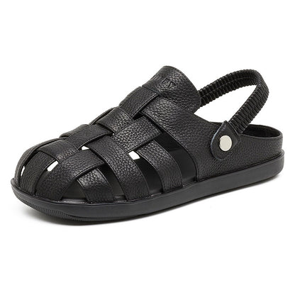 Retro Leather Breathable Soft Sole Sandals