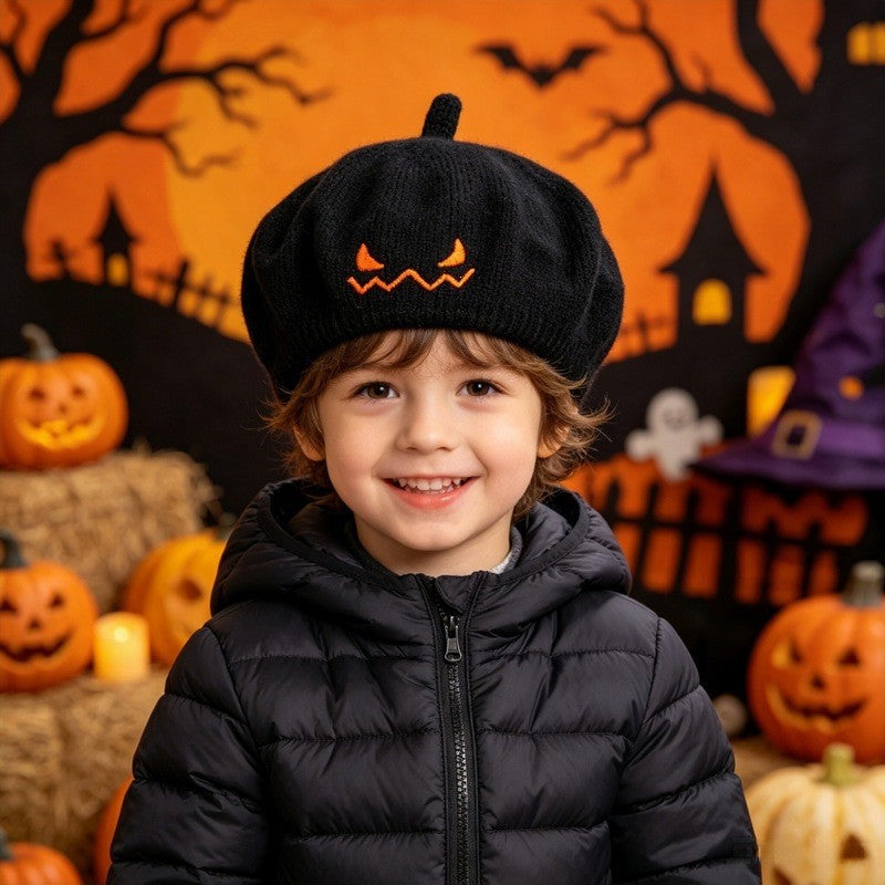 Retro Halloween Pumpkin Autumn Style Print Hat