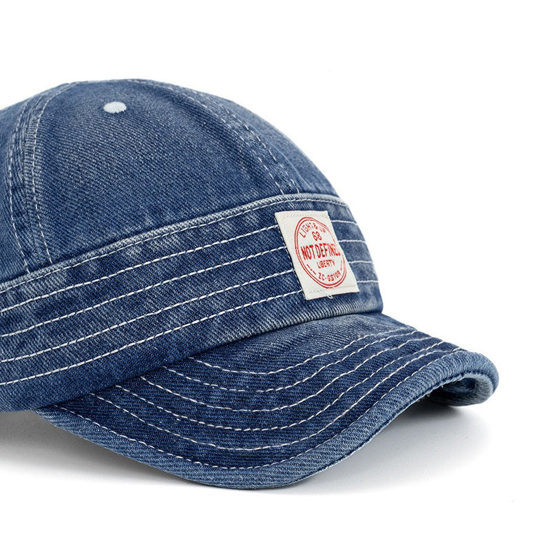 Retro Denim Flip Hat Beret Casual Cap Adjustable Hat