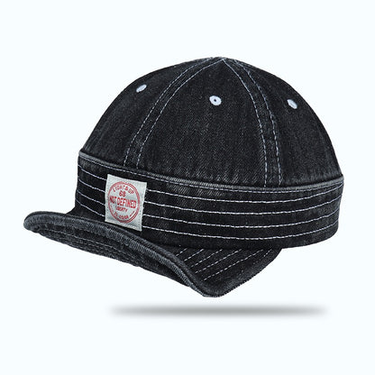 Retro Denim Flip Hat Beret Casual Cap Adjustable Hat